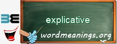 WordMeaning blackboard for explicative